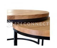 2set Nesting Tables Coffee Tables- White/Gold - Image 3/4