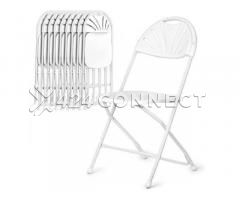 10 Pieces Plastic Foldable Chairs - White