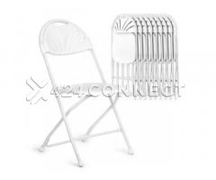 10 Pieces Plastic Foldable Chairs - White