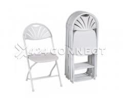 10 Pieces Plastic Foldable Chairs - White - Image 3/3